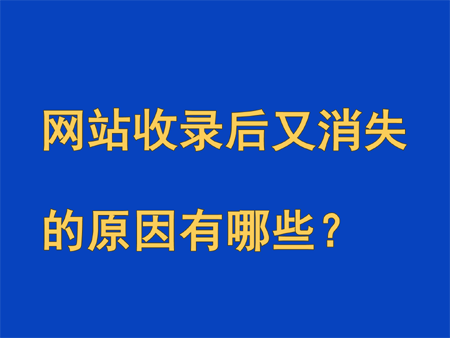 網站收錄后又消失的原因有哪些？ 