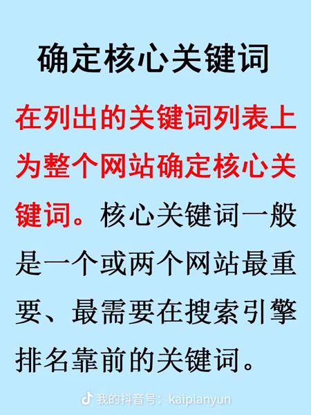 關(guān)鍵詞優(yōu)化確定核心關(guān)鍵詞