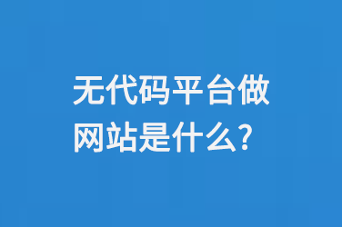 無代碼平臺做網站是什么